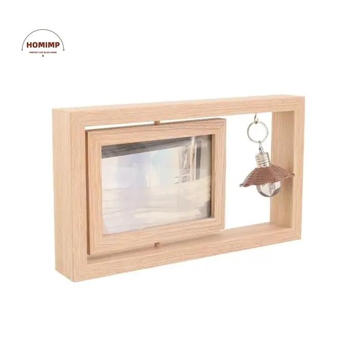 Cadre photo en bois double face carré