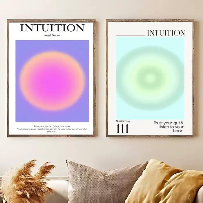 Affiche sur toile avec numéro d'ange 111, énergie de manifestation, Aura, peinture sur toile, décoration murale pour la maison, impression pour décoration de salon