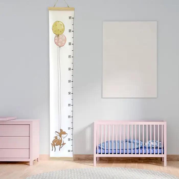 Tableau de croissance mural en bois pour bébé, décoratif, avec règle de mesure de la hauteur, autocollant mural amovible pour chambre d'enfant