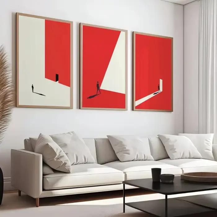 Affiche géométrique abstraite moderne Bauhaus