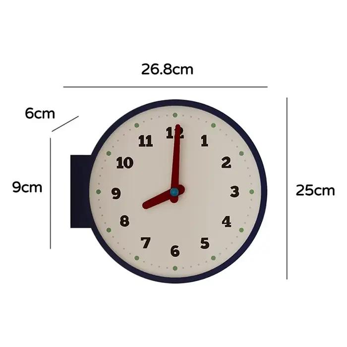 Horloge murale double face d'angle pour salon