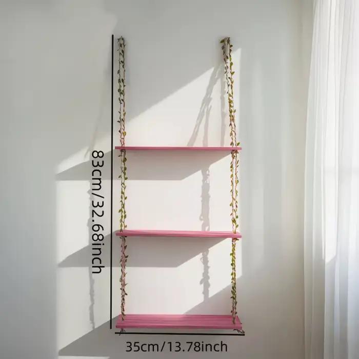 1 étagère murale rose bohème