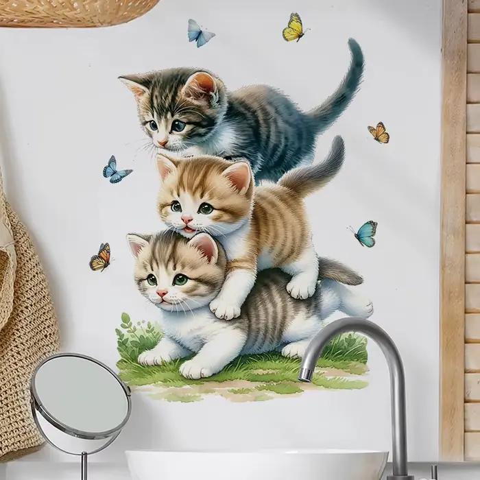 Autocollants muraux chat mignon pour enfant