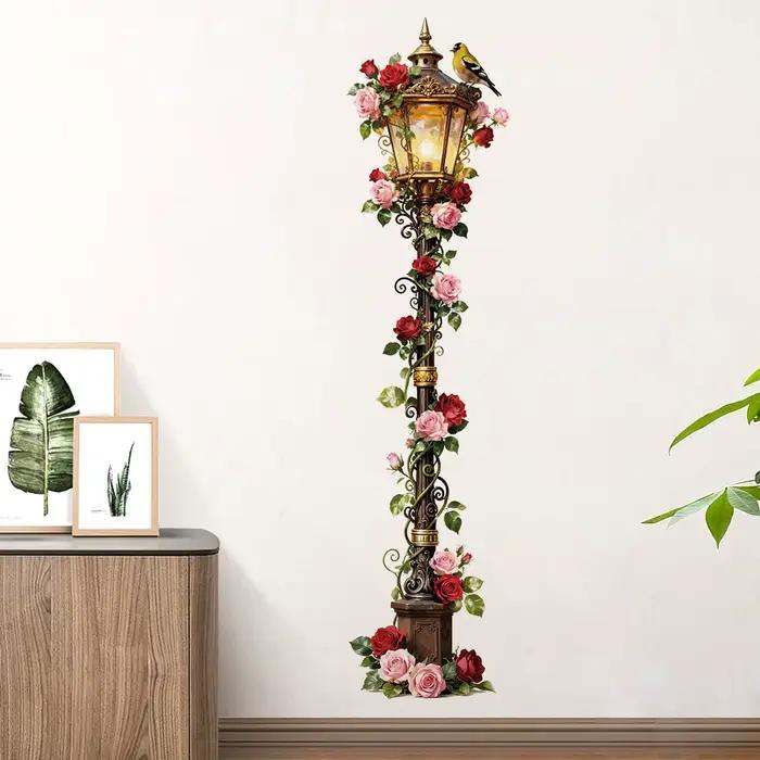 Autocollants muraux vintage en forme de lampadaire