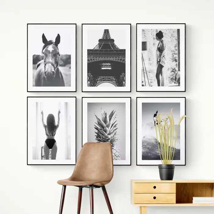 Poster deco tableau decoration mural Affiche de film nordique noir et blanc