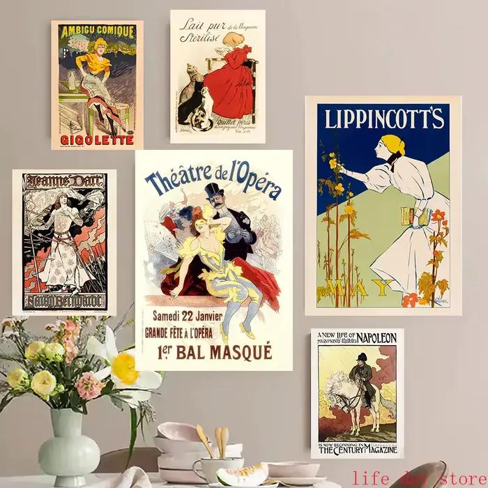 Affiche bohème d'art français vintage pour la décoration intérieure