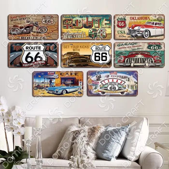 Planner Route 66 Metal Plate for Garage Bar