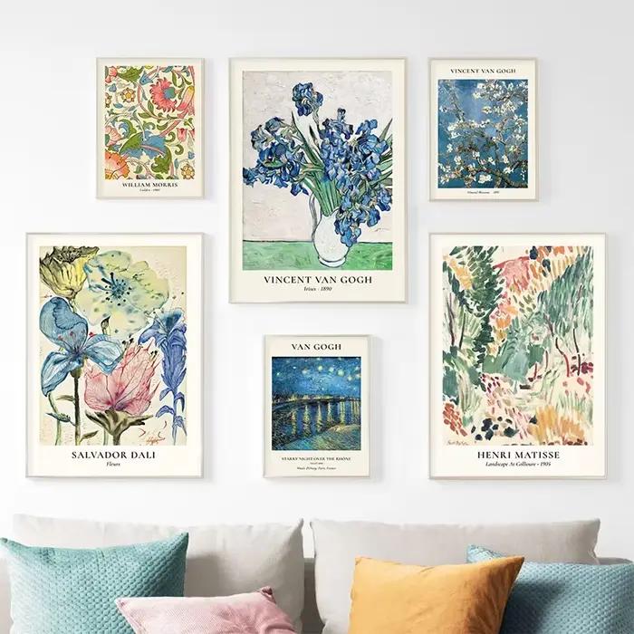 Van Gogh étoile Vase série mur Art Matisse Vintage fleur toile peinture marché des fleurs Art imprime salon décoration de la maison