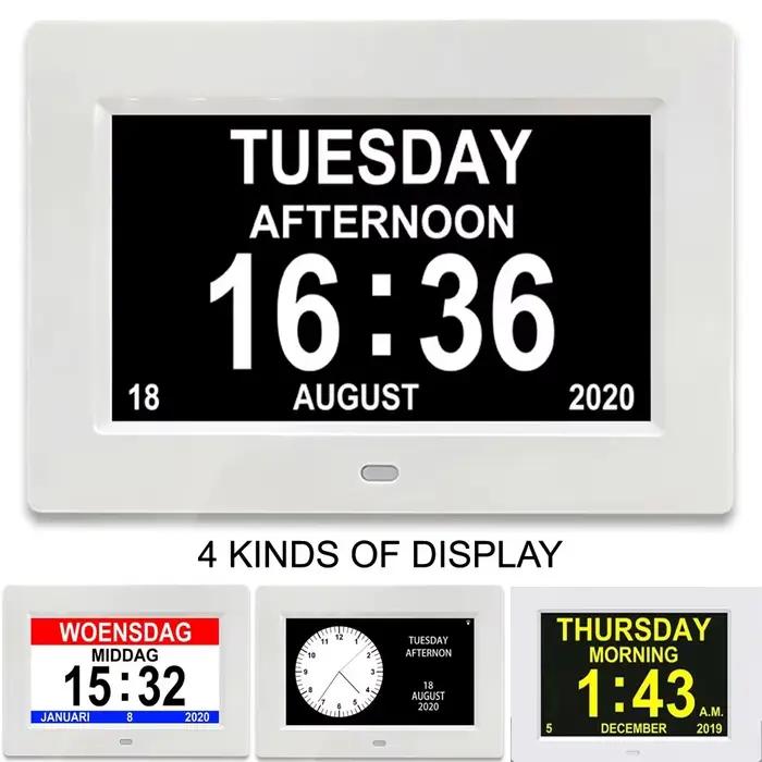 Horloge calendrier LED avec 12 alarmes