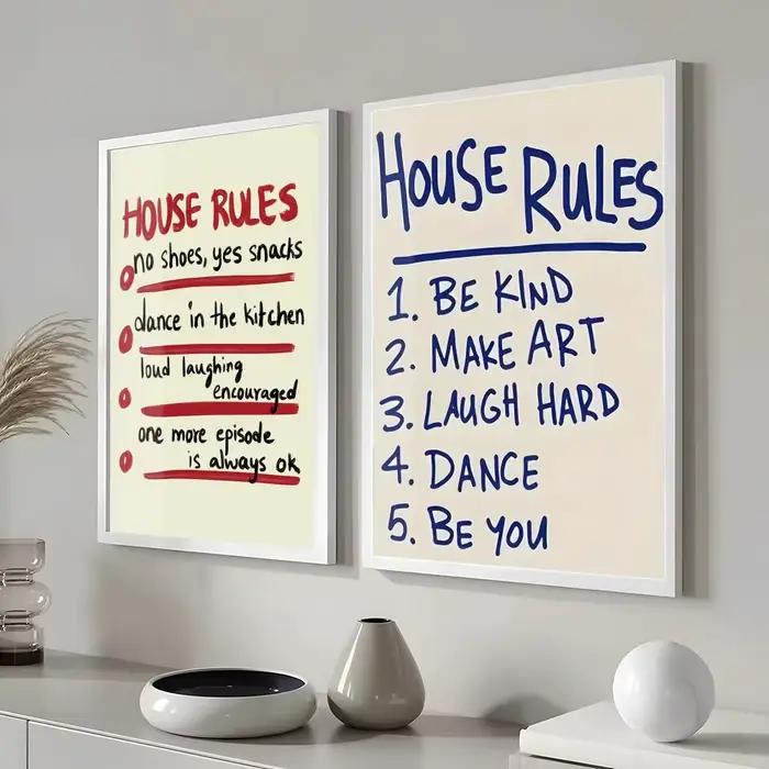 Affiche de règles de maison