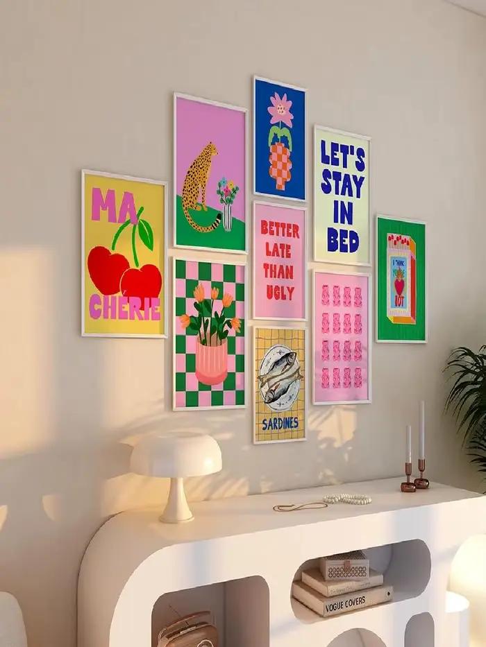 Affiche abstraite colorée imprimée pour murs