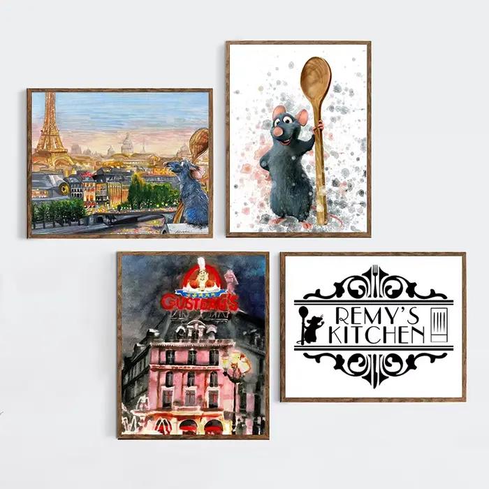 Affiches d'art en gouache inspirées de Ratatouille