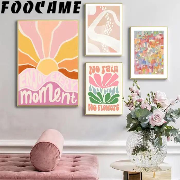 Affiches colorées fleur soleil abstrait mur Art toile peintures pour salon affiche nordique imprimer images décoratives modernes