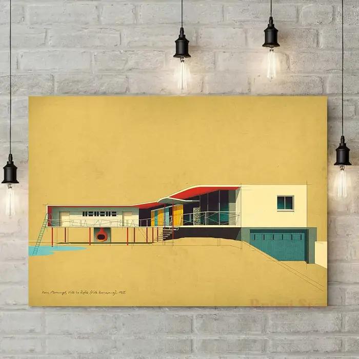 Affiche sur toile Pierre Koenig Villa La Roche Villa Rozenburg 1955