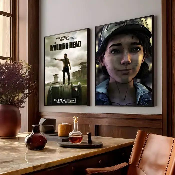 C-Classic Games T-The Walking D-Dead Second Poster autocollant artistique auto-adhésif en papier imperméable