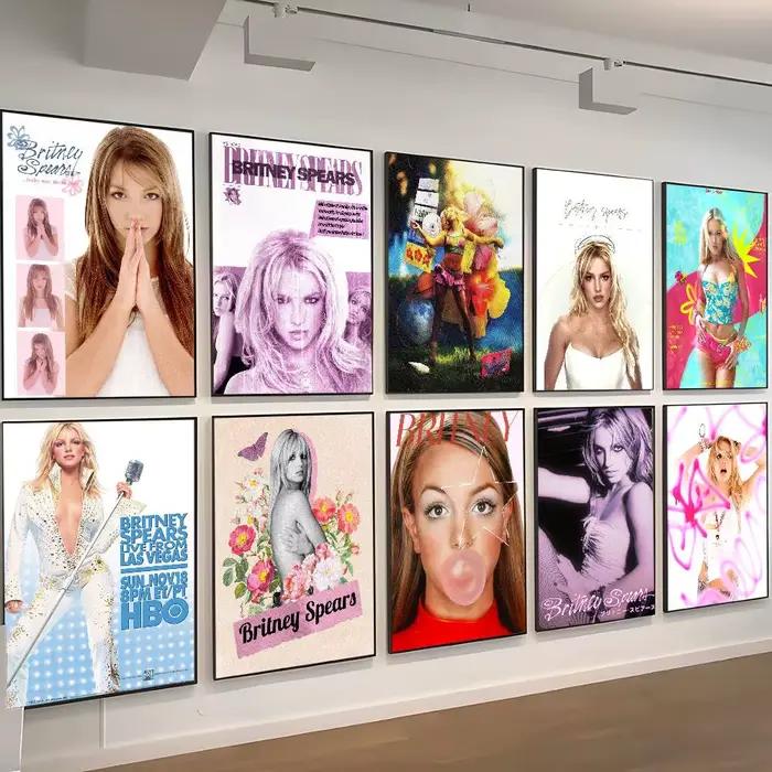 Affiche artistique autocollante Singer B-Britney S-SpearsS, autocollant mural fantaisie pour décoration de salon, bar, décoratif vintage