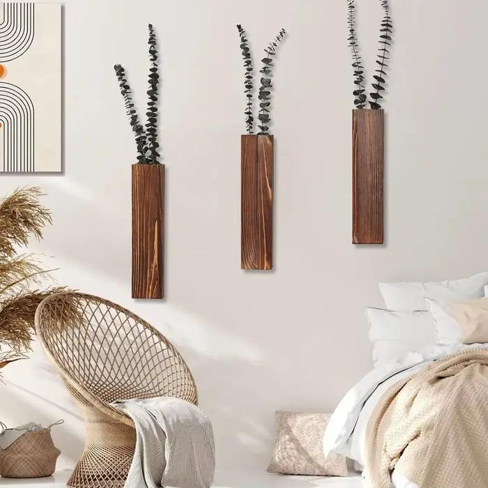 Jardinière murale en bois