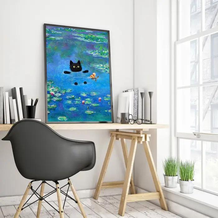 Chat noir drôle et mignon de Claude Monet