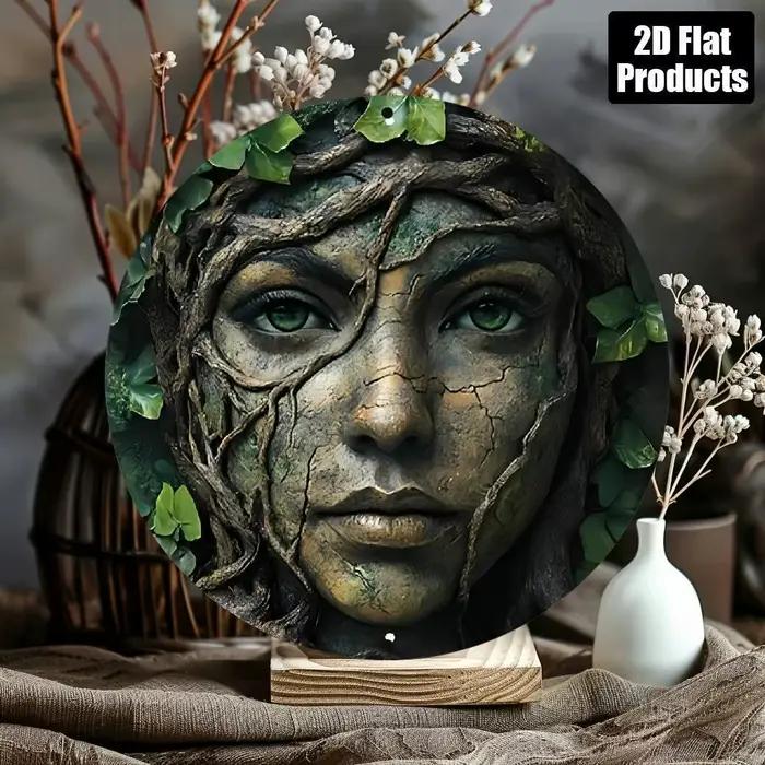 1 décoration murale vintage - Présentant un motif de visage féminin naturel et de feuilles