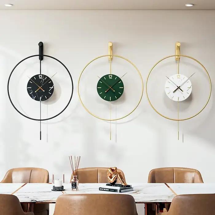 Grande horloge murale nordique pour salon bureau décoration