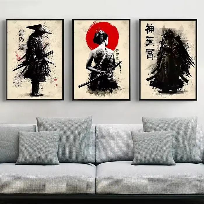 Toile de peinture de samouraï japonais