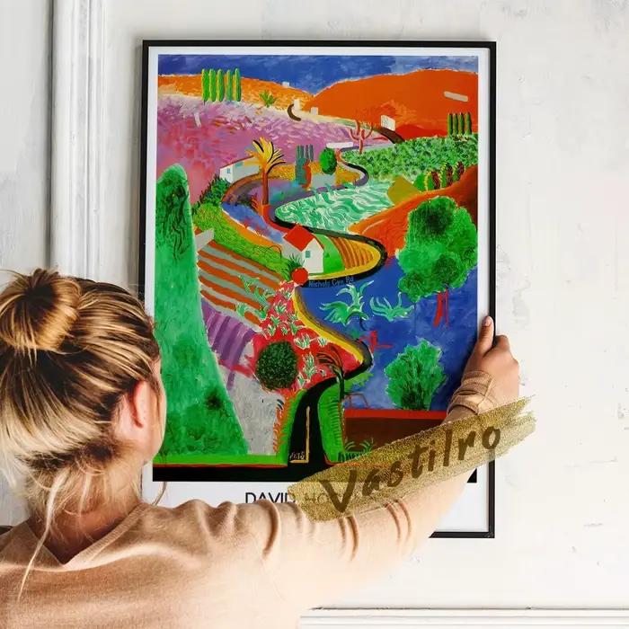 Exposition de David Hockney: peintures sur toile