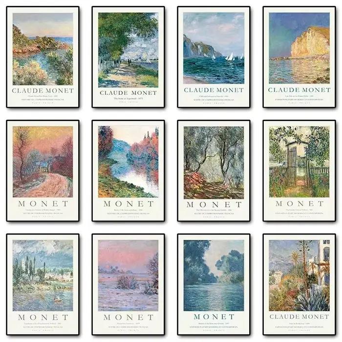 Affiche d'exposition de paysage Vintage de Claude Monet