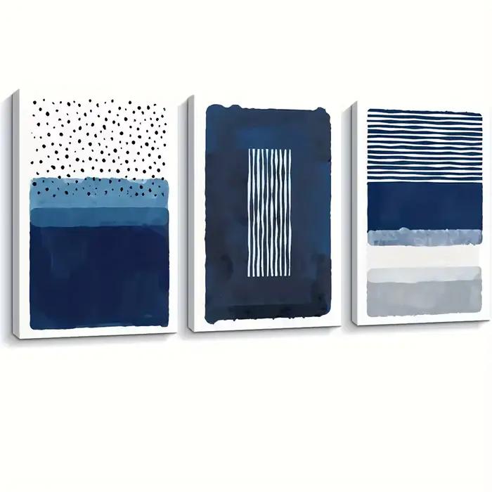 Peinture abstraite bleue et blanche