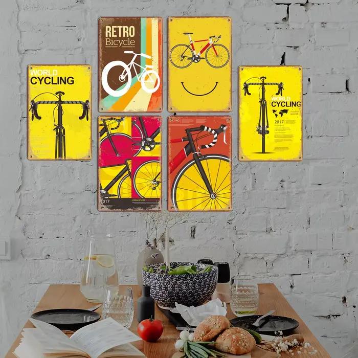 Panneaux Métalliques Rétro de Vélo