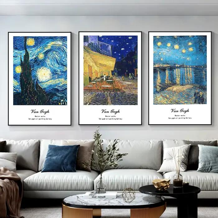Van Gogh nuit étoilée tournesol récolte mur Art affiche célèbre Mural moderne décor à la maison toile photo impression salon décorer