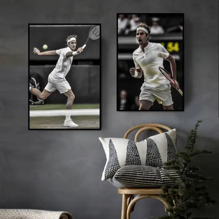 Moderne Monde Tennis Mur Art Rafael Nadal Roger Federer Huile Sur Toile Affiches Et Impressions Salon Chambre Décoration Cadeaux