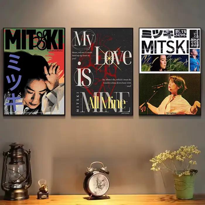 Poster esthétique sur toile avec portrait de la chanteuse pop M-Mitski