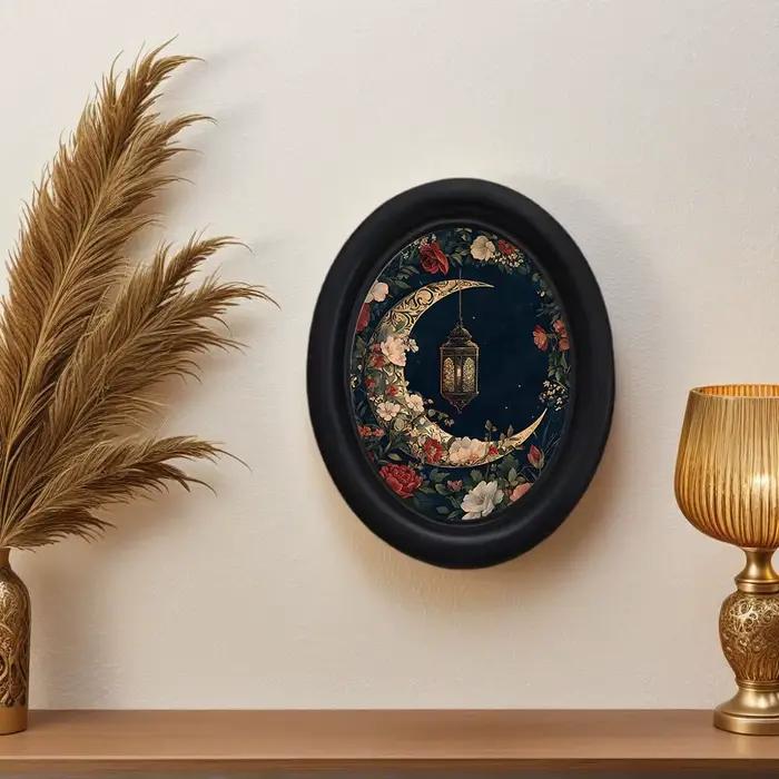 1 pièce de décoration murale vintage fleur et lune