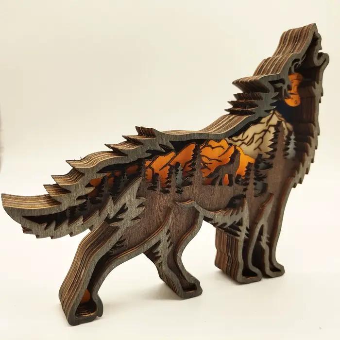 Sculpture sur bois 3D, forêt creuse