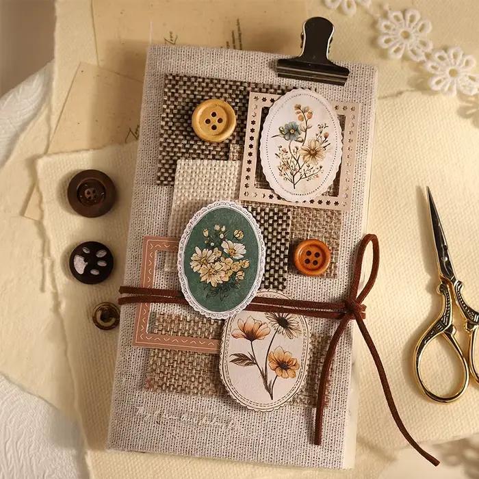 Autocollants en papier de la série Fleurs et Romance