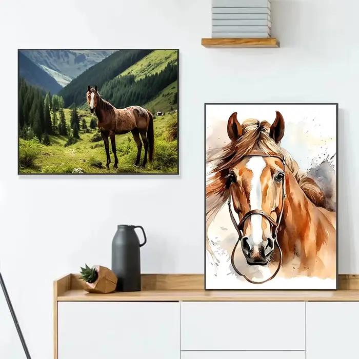 Affiche sur toile de cheval d'animaux sauvages