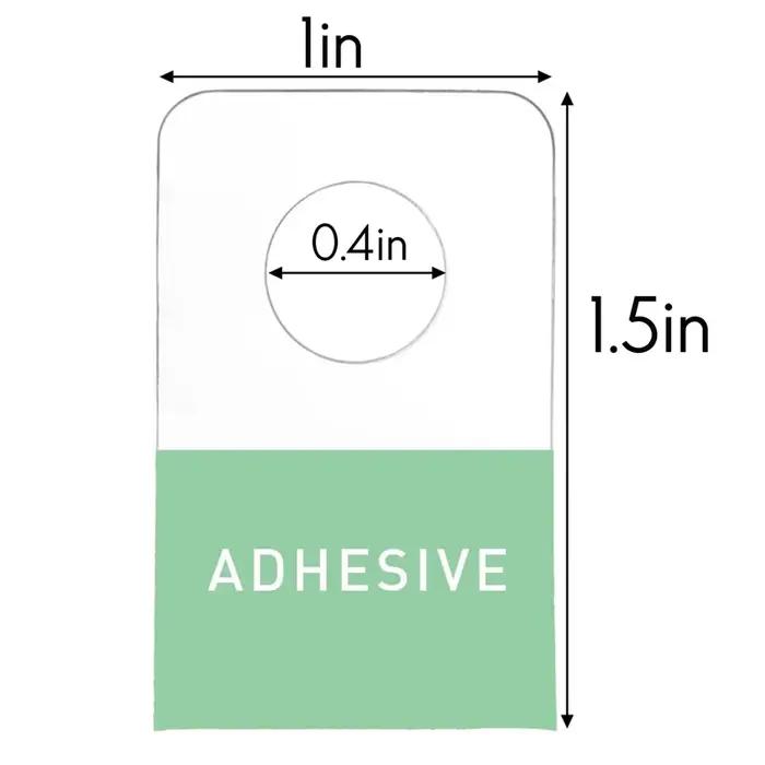 Onglets de suspension auto-adhésifs, crochets ronds pour suspendre l'étiquette, trou rond, 1x1/2 pouces, pour l'affichage de fournitures de magasin de détail, 1000 pièces