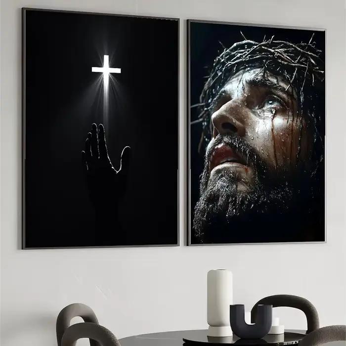 Art mural avec croix de sainte lumière