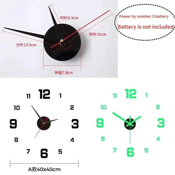 Horloge numérique lumineuse, horloge murale stéréoscopique DIY, horloge silencieuse, horloge murale pour salon, chambre à coucher, décorations pour la maison