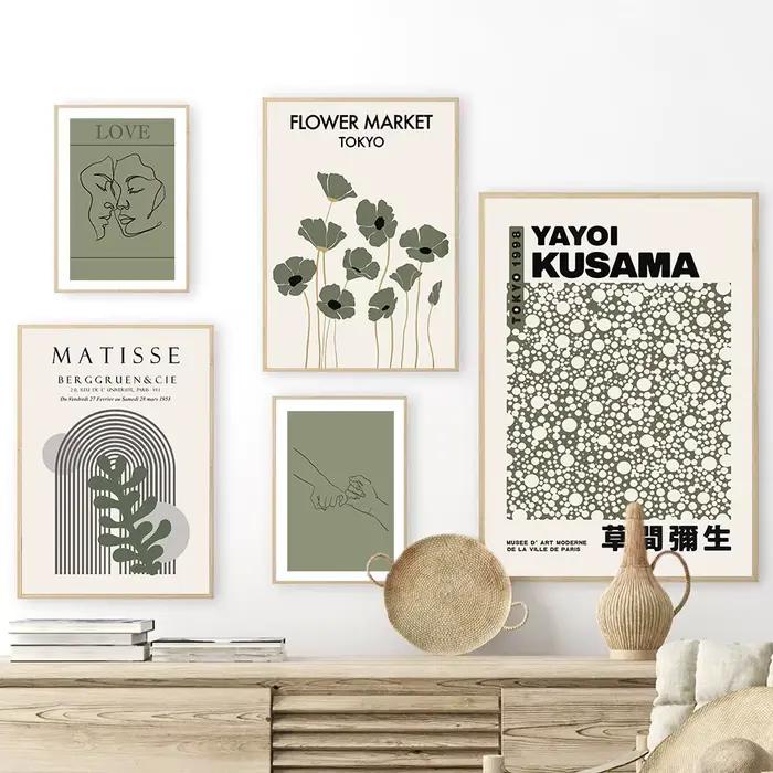 Toile d'art murale avec fleurs Yayoi Kusama Matisse