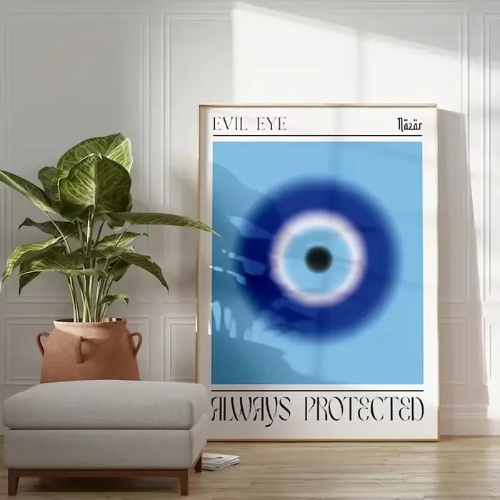 Affiche d'art mural abstraite mauvais œil sans cadre