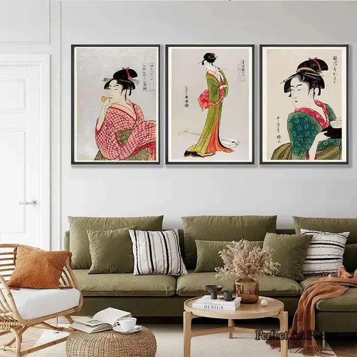 Affiche de Geisha Vintage japonaise pour femmes