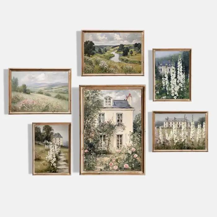 Affiche de paysage de fleurs sauvages roses