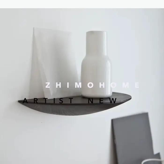 Étagère murale semi-circulaire moderne en bois massif, décoration murale pour salon et chambre, artisanat suspendu, accessoires de décoration intérieure