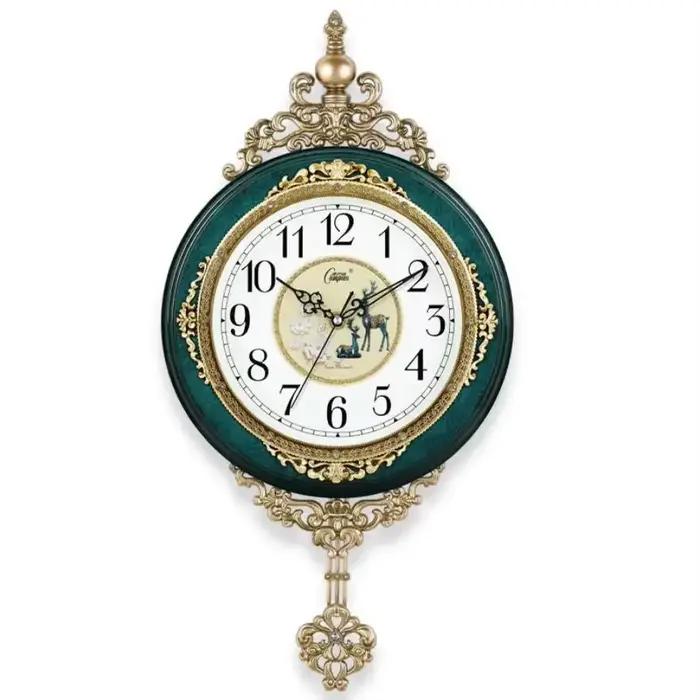 Style européen rétro horloge murale montre salon muet pendule