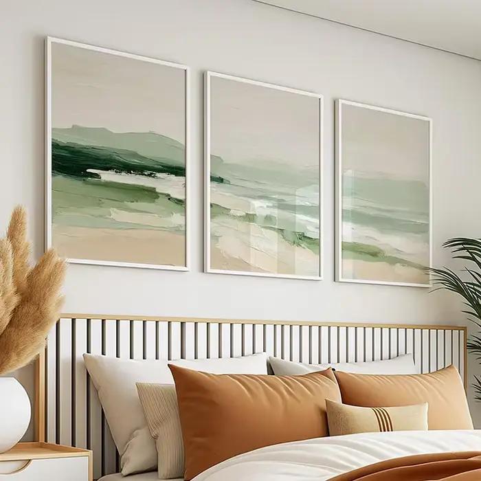 Affiches de vagues côtières vertes