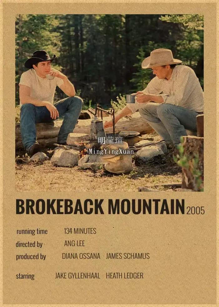 Film romantique classique Brokeback affiche de montagne Kraft Club papier Vintage