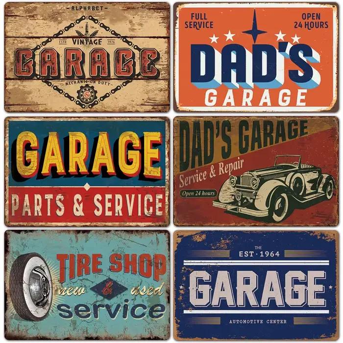 Affiche en métal pour Garage de papa
