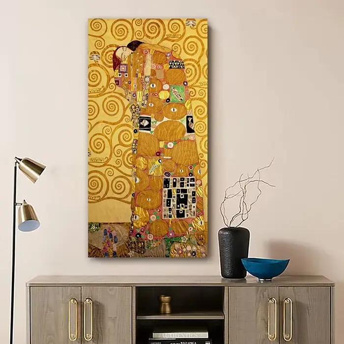 Klimt-Peinture à l'huile dorée sur toile