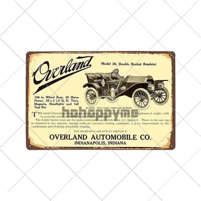 Affiche de Voiture Vintage en Métal